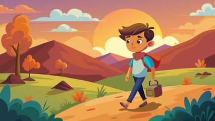 sunset in the hill area