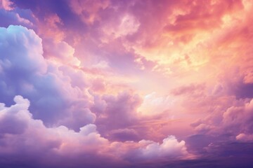 Fototapeta premium A Vivid Sunset Sky with Pink and Purple Clouds