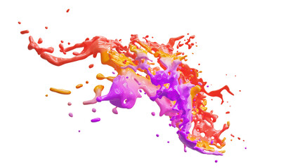 Abstract color splash. color design background, 3d illustration