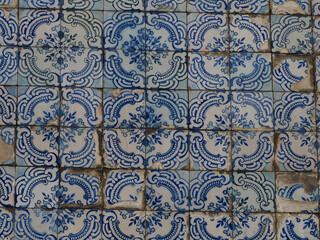 detail of ceramic tile of Church of Our Lady of the Rosary and Charity Igreja de Nossa Senhora do Ter&ccedil;o e Caridade Roman Catholic church built in the 16th century Porto, portugal