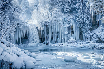 Naklejka premium Generative ai on theme of beautiful transparent icicles for design natural abstract background