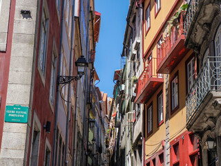 Fototapeta na wymiar ribeira Porto old town street view building, portugal