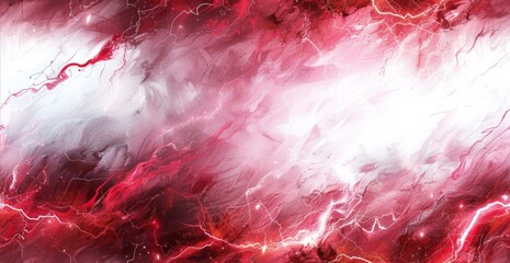 Red and white abstract painting