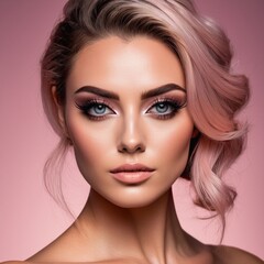 Fototapeta premium A beautiful face with perfect makeup