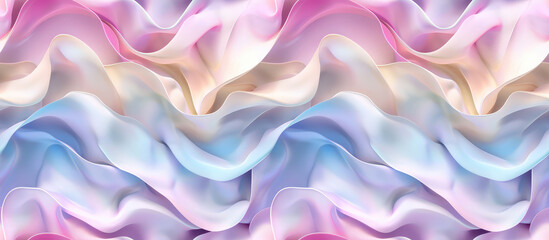 Obraz premium Colorful twisted smooth shapes in motion, abstract pastel background seamless pattern texture. 3D render illustration style. Background for wallpaper, tapestry, cloth, fabric printing, web.