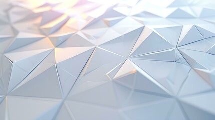 3D rendering of a white polygonal surface with a smooth gradient from light grey to white