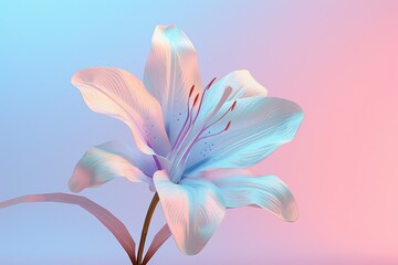 Serene Lily Flower Against Gradient Background