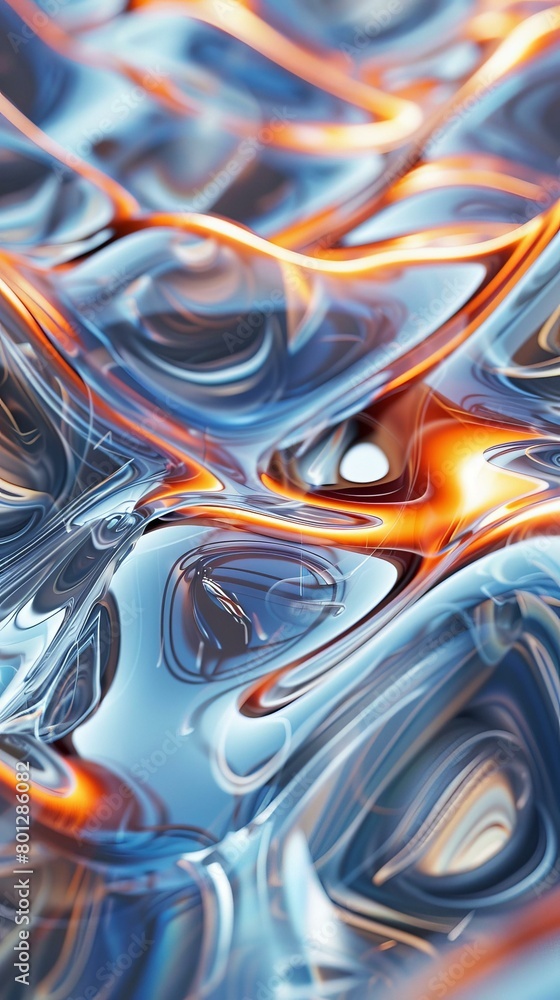 Poster colorful 3d rendering of a highly detailed abstract shape