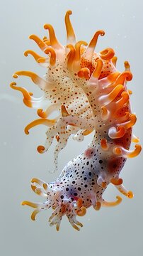 A translucent marine animal with orange tentacles