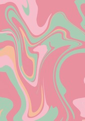 インクを流したような可愛い色合いのマーブル模様の抽象的な壁紙背景