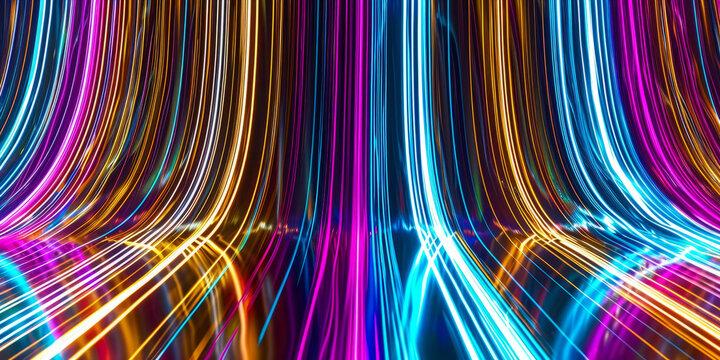 A colorful, multi colored with a lot of lines and curves