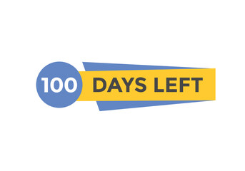 100 days to go countdown template. 100 day Countdown left days banner design. 100 Days left countdown timer