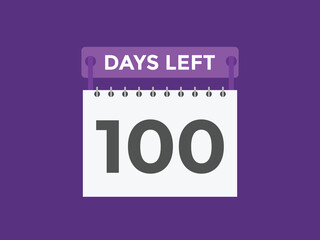 100 days to go countdown template. 100 day Countdown left days banner design. 100 Days left countdown timer
