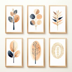 Set of 6 Minimalist Botanical Art Prints