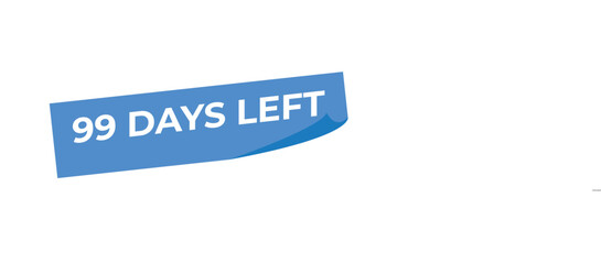 99 days to go countdown template. 99 day Countdown left days banner design. 99 Days left countdown timer