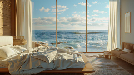 Coastal Tranquility: Serene Ocean-Inspired Bedroom