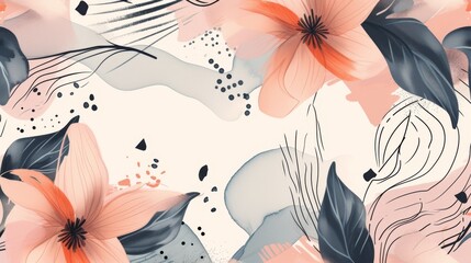 Illustrations of flowers on white background 