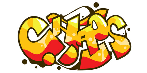 Chaos word graffiti text font sticker