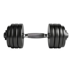 Fototapeta premium Black weight dumbbells isolated on transparent background