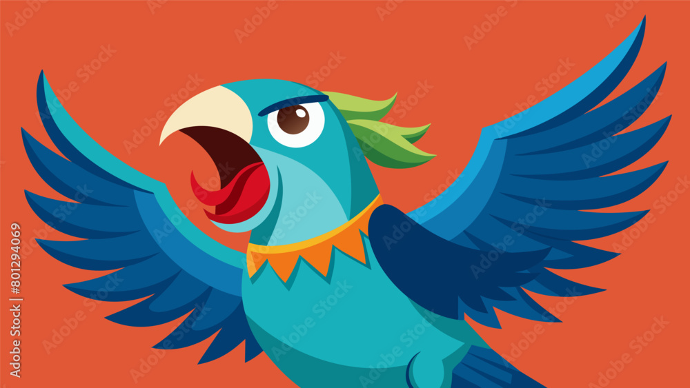 Aufkleber with its beak open wide a propaganda parrot spews out messages of division and hatred to anyone who 