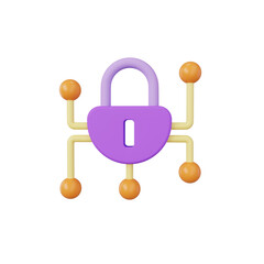 cyber security 3d render icon