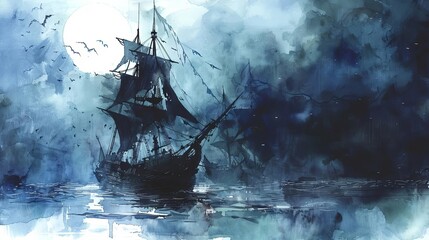 ghost ship in the fog