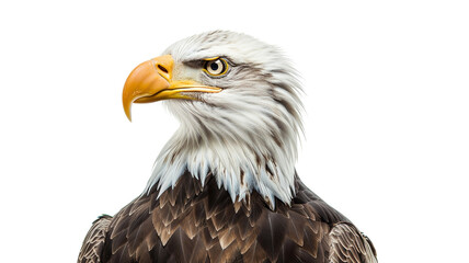 Obraz premium Bald eagle portrait isolated on white background