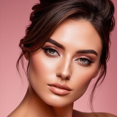 Fototapeta premium A beautiful face with perfect makeup 