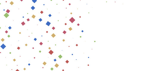  Colorful assorted confetti with serpentine on white