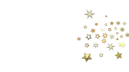 Gilded Wonders Unleashed: 3D Gold Stars Rain Illustration Mesmerizes Viewers