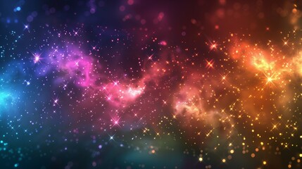 Naklejka premium Colorful multi colored mystic starry background design