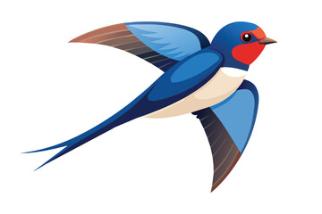 Swallow flat vector illustration on white background