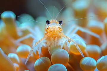 A tiny commensal shrimp under the sea