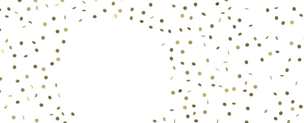 Gold confetti background, isolated on transparent background