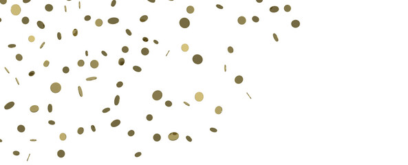 Gold confetti background, isolated on transparent background