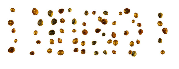 3d render illustration. Set of chocolate easter eggs