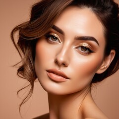 Fototapeta premium A beautiful face with perfect makeup 