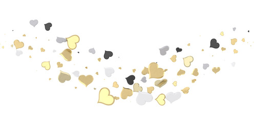 realistic isolated heart confetti on the transparent background for decoration and covering. Concept of Happy Valentine's Day,