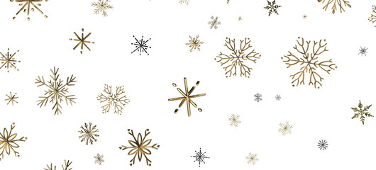 Glistening Snow Shower: Striking 3D Illustration Showcasing Falling Holiday Snowflakes