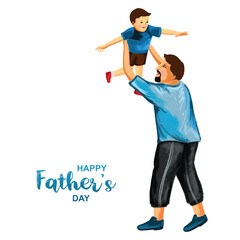 Happy father's day with a son celebration card background