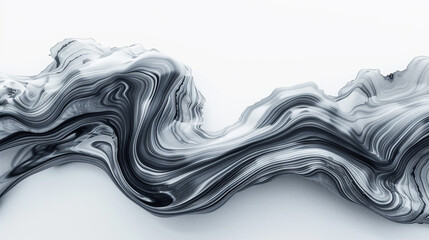 Oyster gray wave flow, subtle and smooth oyster gray wave abstract isolated on white.