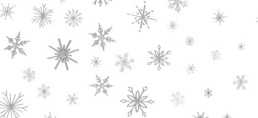 Winter Snow Symphony: Captivating 3D Illustration of Descending Snowflakes for Christmas