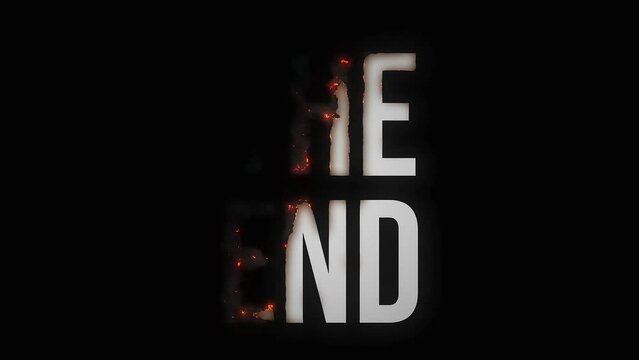 Cinematic burning the end text effect