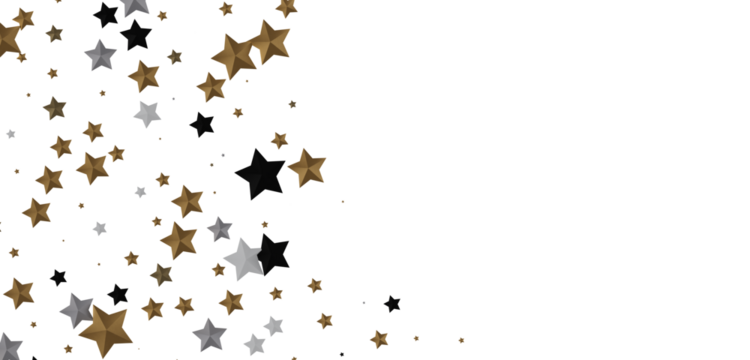 Radiant Euphoria: Lose Yourself in a 3D Gold Stars Rainfall