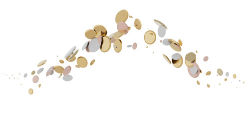 Mesmeric Moments: Mesmeric 3D Illustration Depicting Mesmerizing gold Confetti