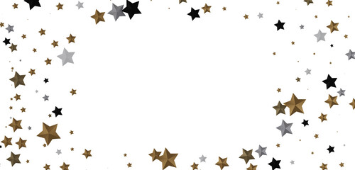 Obraz premium Radiant Euphoria: Lose Yourself in a 3D Gold Stars Rainfall
