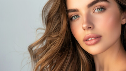 Fototapeta premium Beautiful woman with healthy and sleek long hair for hair beauty products commercial.