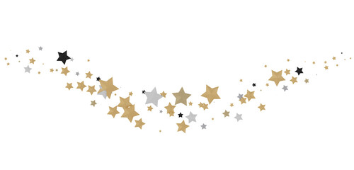 Fototapeta premium Golden Dreamscapes: Step Into a 3D Rainfall of Gleaming Stars