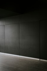 Black wall background, dark interior photo