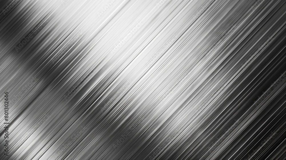Poster Abstract motion: Blurry image of a silver and black line against a white background. A dynamic visual exploration.